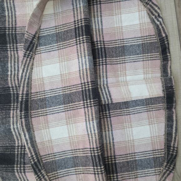 Melloday Long Flannel Open Cardigan Cream/Pink Plaid Jacket Women Plus Sz 1X - Picture 12 of 12